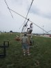 Adjusting the mast and antenna.