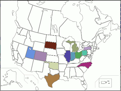 Map on sections worked by the GOTA station
