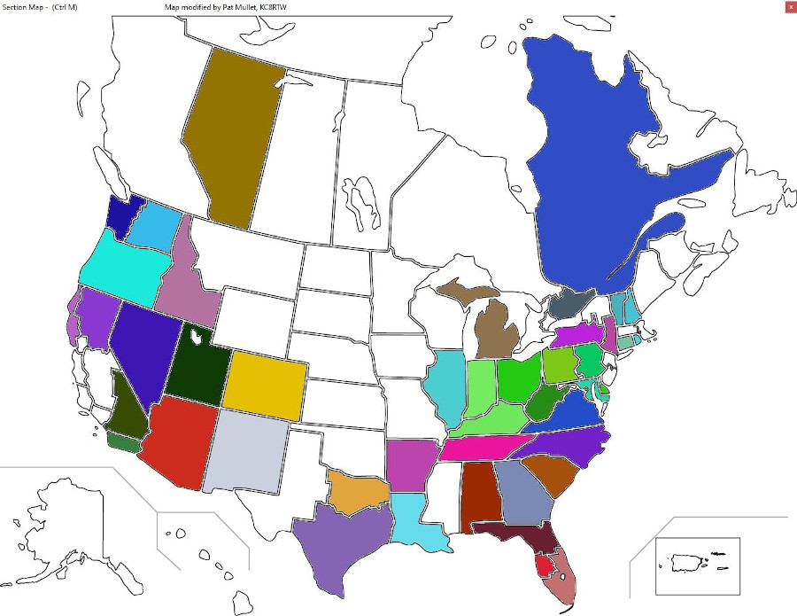 WAARC Winter Field Day 2020 QSO Map