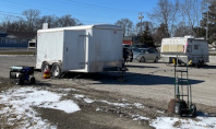 Trailers and generator in place