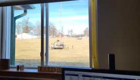 Looking out at the antenna field