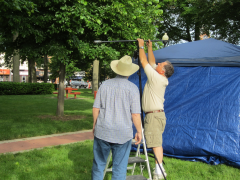 Attaching the center structure.