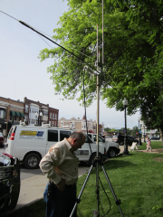 Inspecting the Digital and VHF antenna System.
