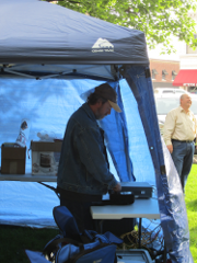 Placing the 20 Meter SSB transceiver.