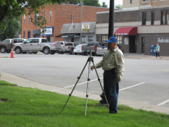 KCØYHU Setting up the Tripod for the Digital and VHF antenna System.
