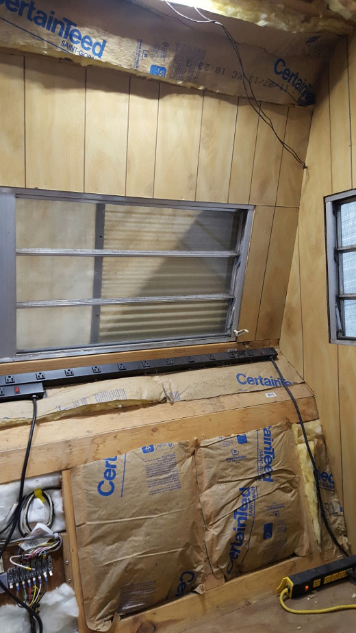 Paneling around front window installed