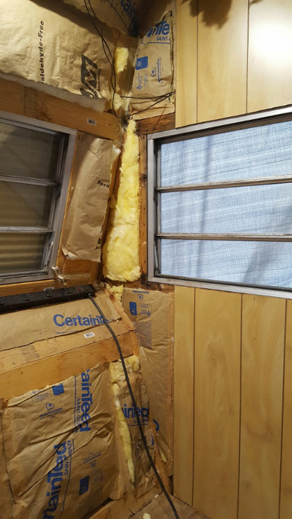 Ready to install paneling into corner