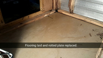 New flooring in place